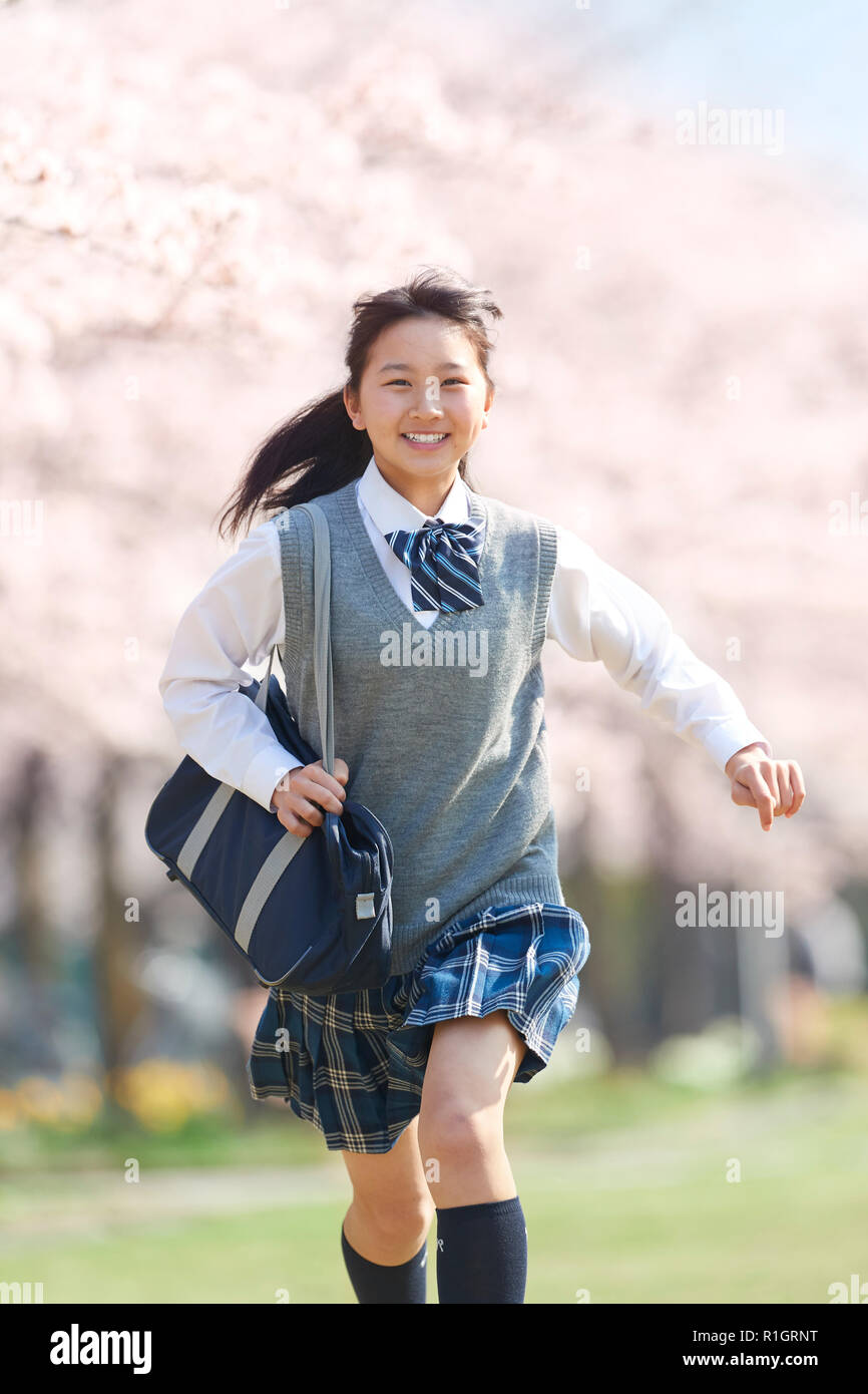 japanese junior schoolgirls Japanese junior-high schoolgirl in uniform Stock Photo - Alamy