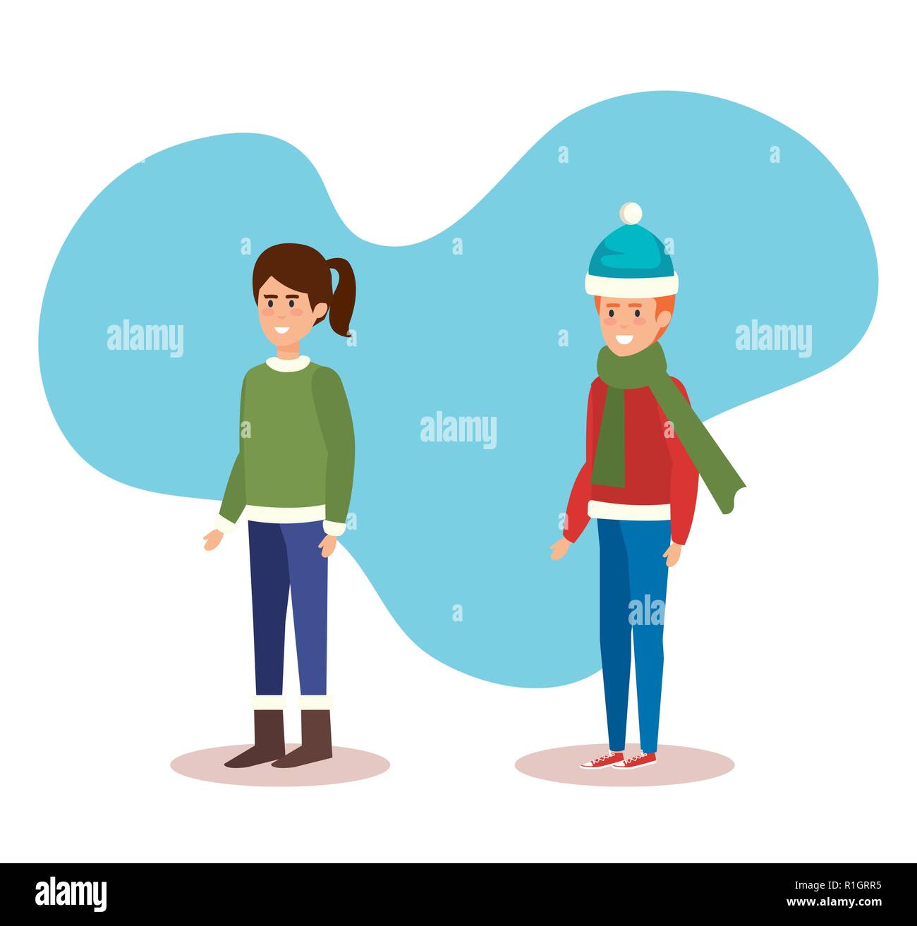 little kids with winter clothes Stock Vector Image & Art - Alamy