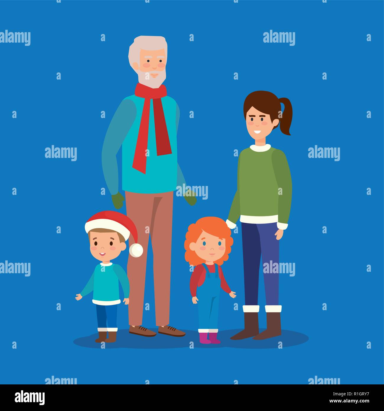 family members with winter clothes Stock Vector Image & Art - Alamy
