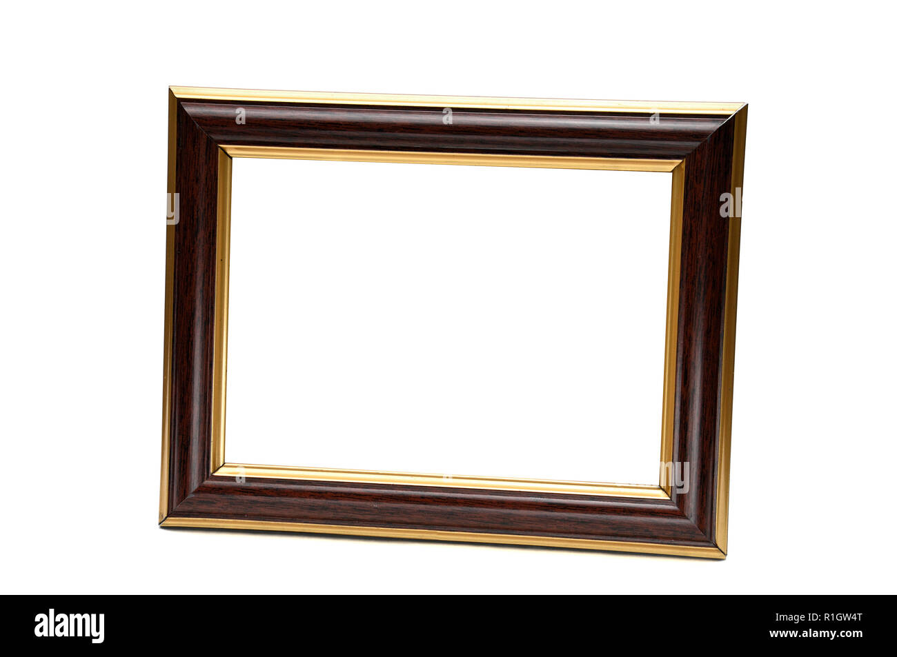 Vintage wooden photo frame on an isolated white background Stock Photo ...