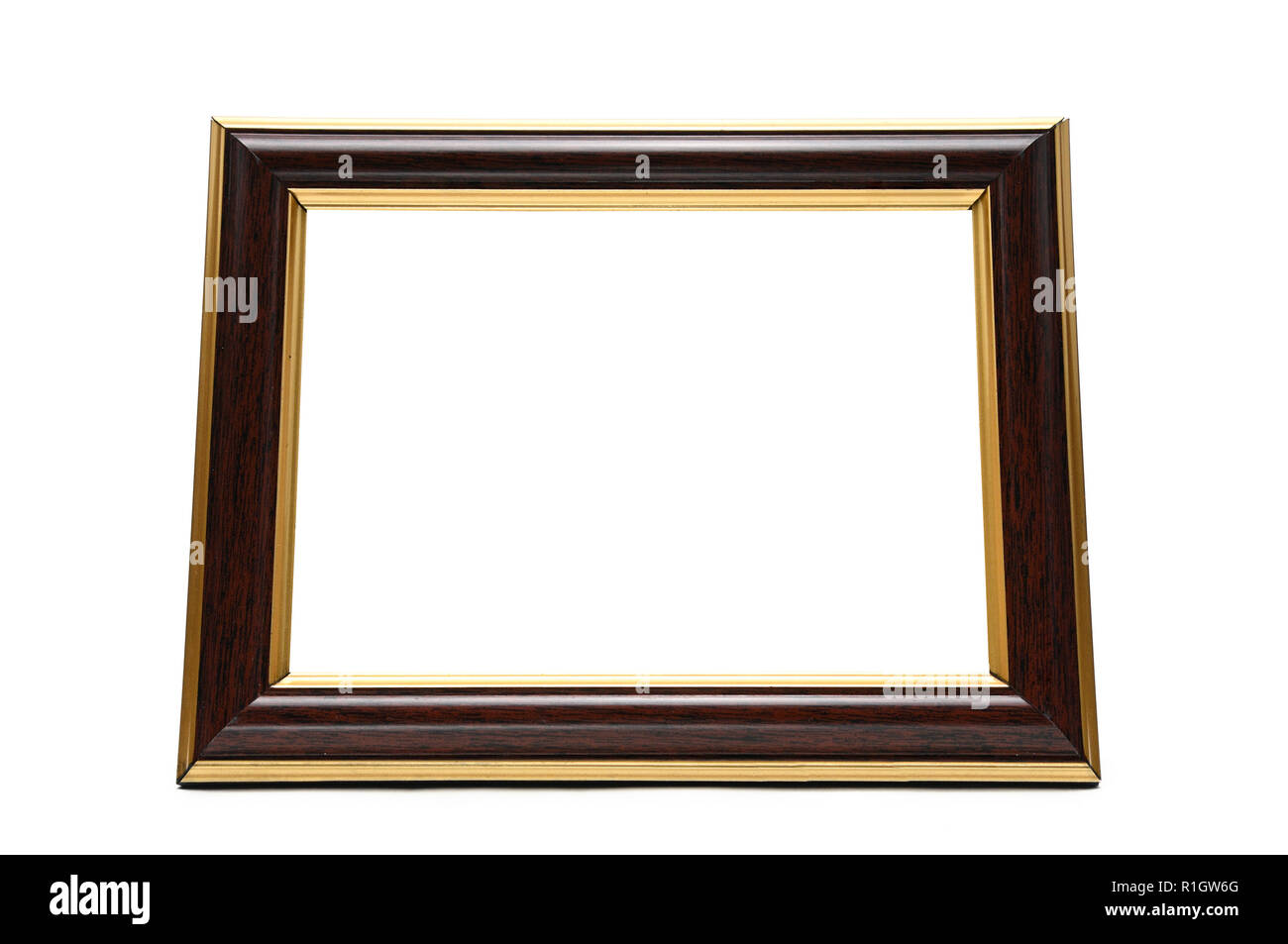 Vintage wooden photo frame on an isolated white background Stock Photo ...
