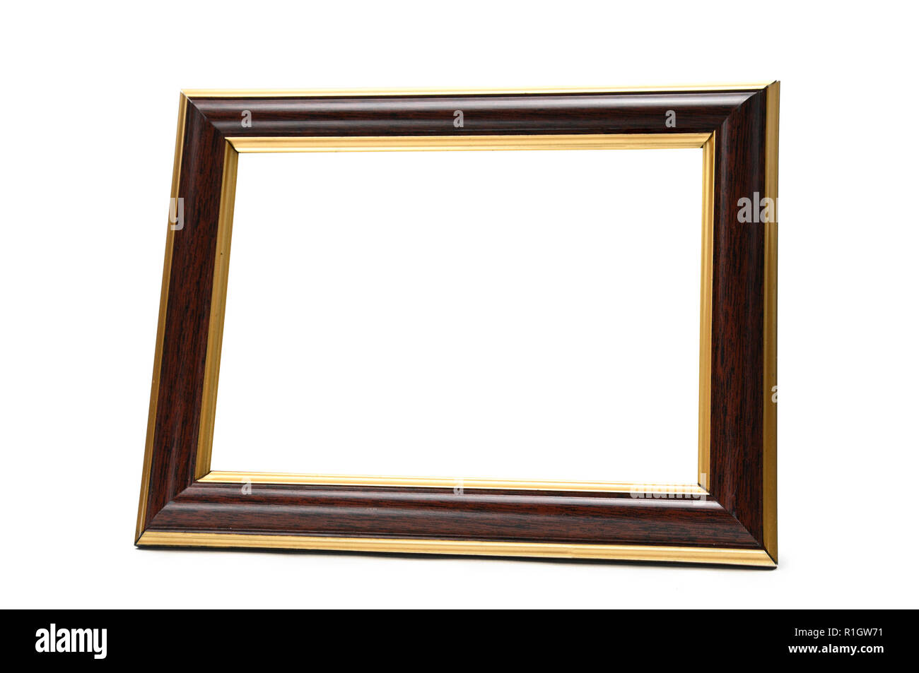 Vintage wooden photo frame on an isolated white background Stock Photo ...
