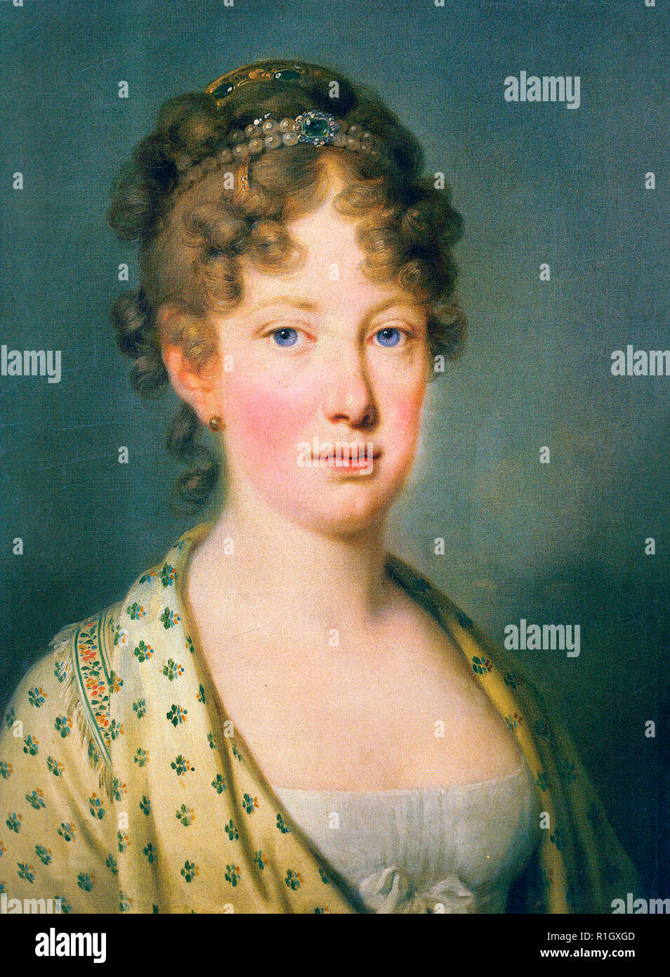 Portrait of Archduchess Maria Leopoldina, later Empress consort of Brazil - Joseph Kreutzinger, circa 1815 Stock Photo