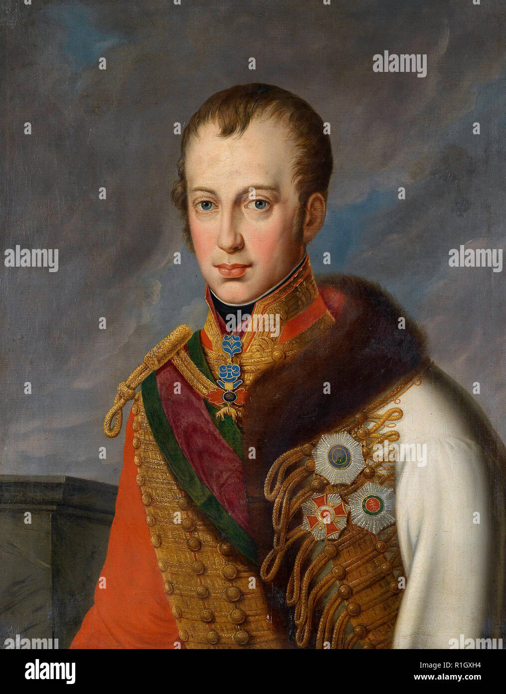 Emperor Ferdinand I of Austria in Hungarian adjustment with decorations, circa 1830 Stock Photo