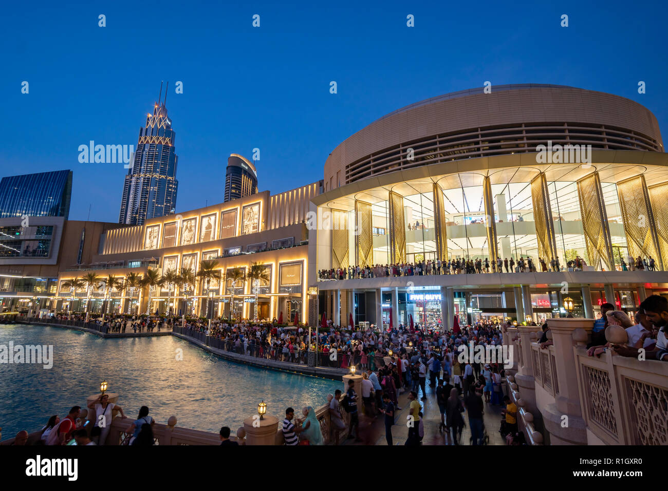 People visiting the Dubai Mall in UAE Stock Photo