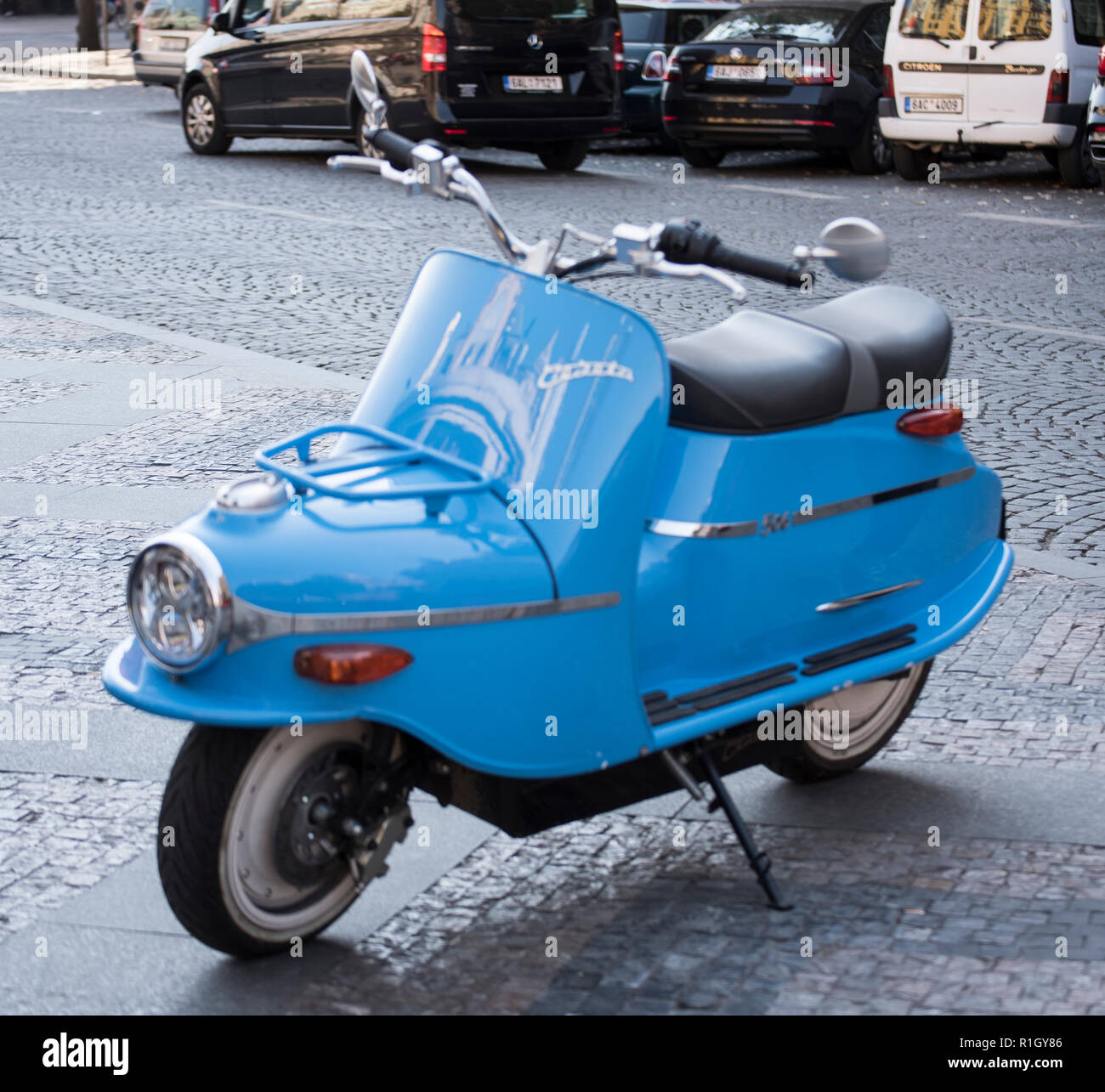 The Cezeta 506 electric bike in Prague 