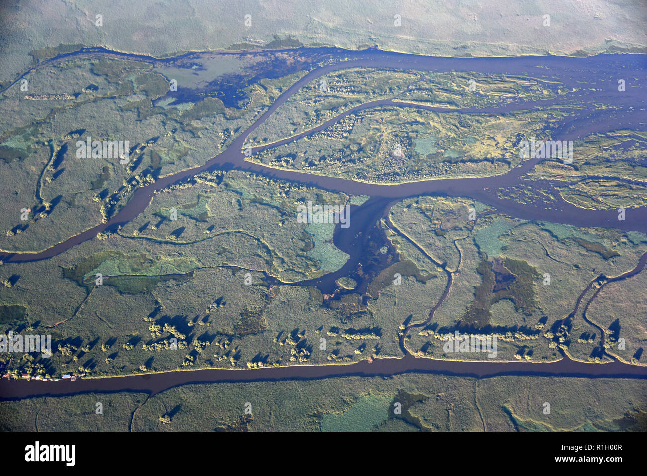 the volga delta river aerial view in astrakhan region russia stock photo alamy