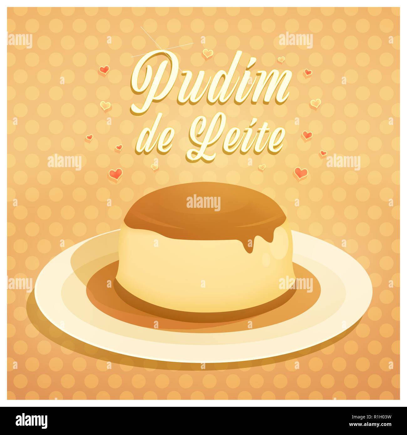 https://c8.alamy.com/comp/R1H03W/pudim-de-leite-milk-pudding-written-in-brazilian-portuguese-love-pudding-illustration-dessert-background-R1H03W.jpg