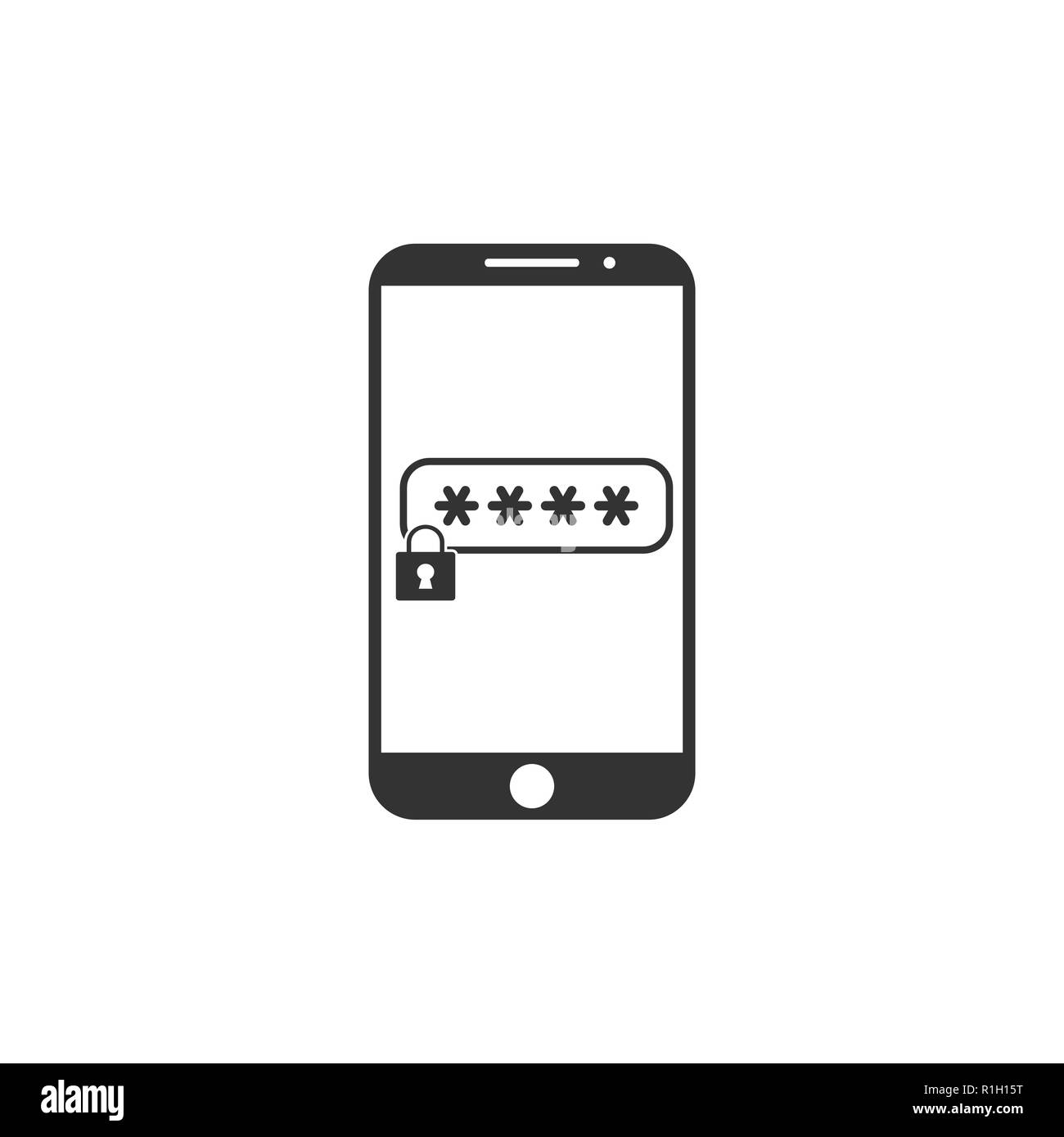Smartphone password icon. Vector illustration flat Stock Vector