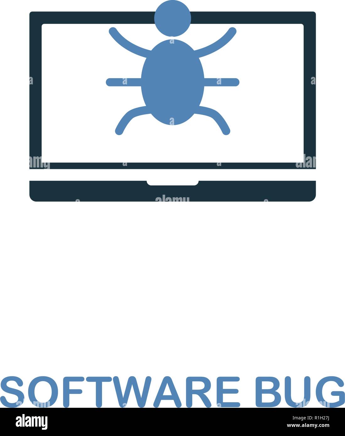 Software Bug icon in two colors. Premium design from internet security icons collection. Pixel perfect simple pictogram software bug icon for web design and printing Stock Vector