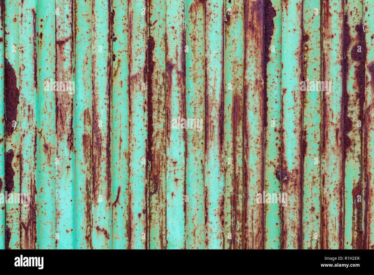 Green rusted metal door with peeling paint Stock Photo Alamy