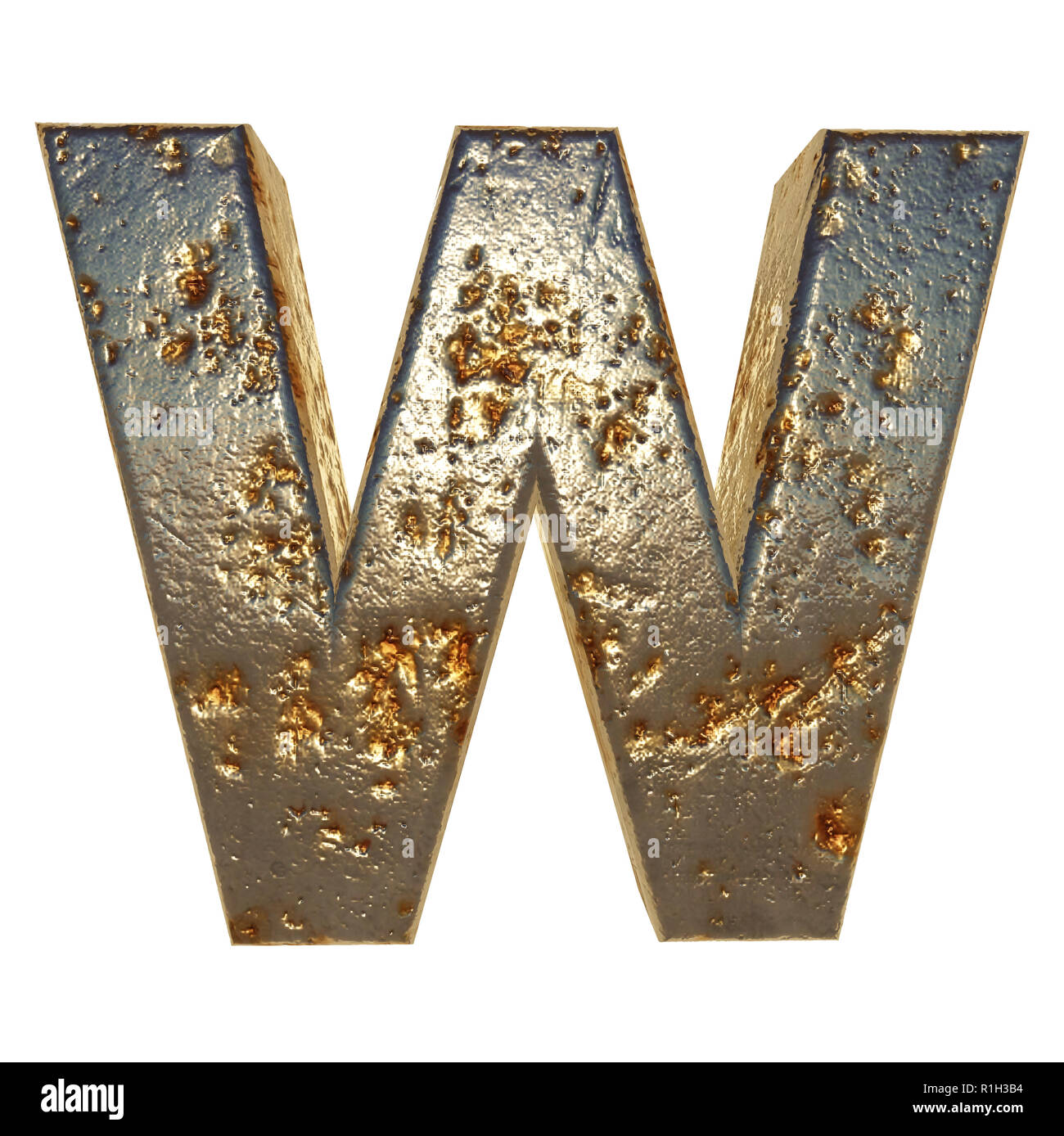 Rusted metal letter font. 3D rendering Stock Photo - Alamy
