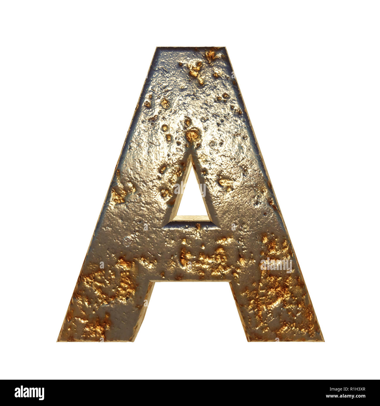 Rusted metal letter font. 3D rendering Stock Photo - Alamy