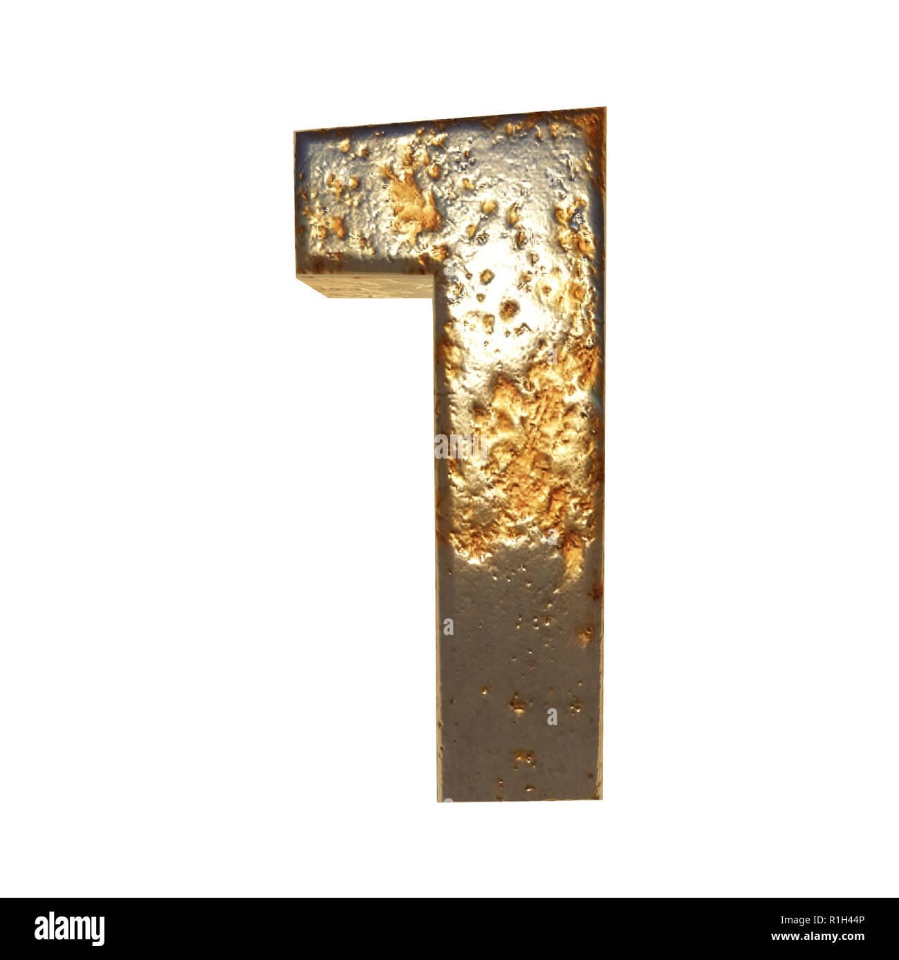 Rusted metal number. 3D rendering Stock Photo - Alamy