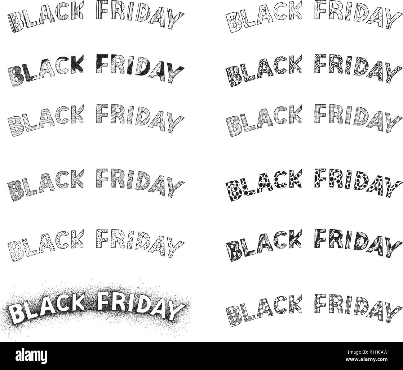 Black Friday Banner or Label for Start Shopping Season in Christmas Celebration. Stock Vector