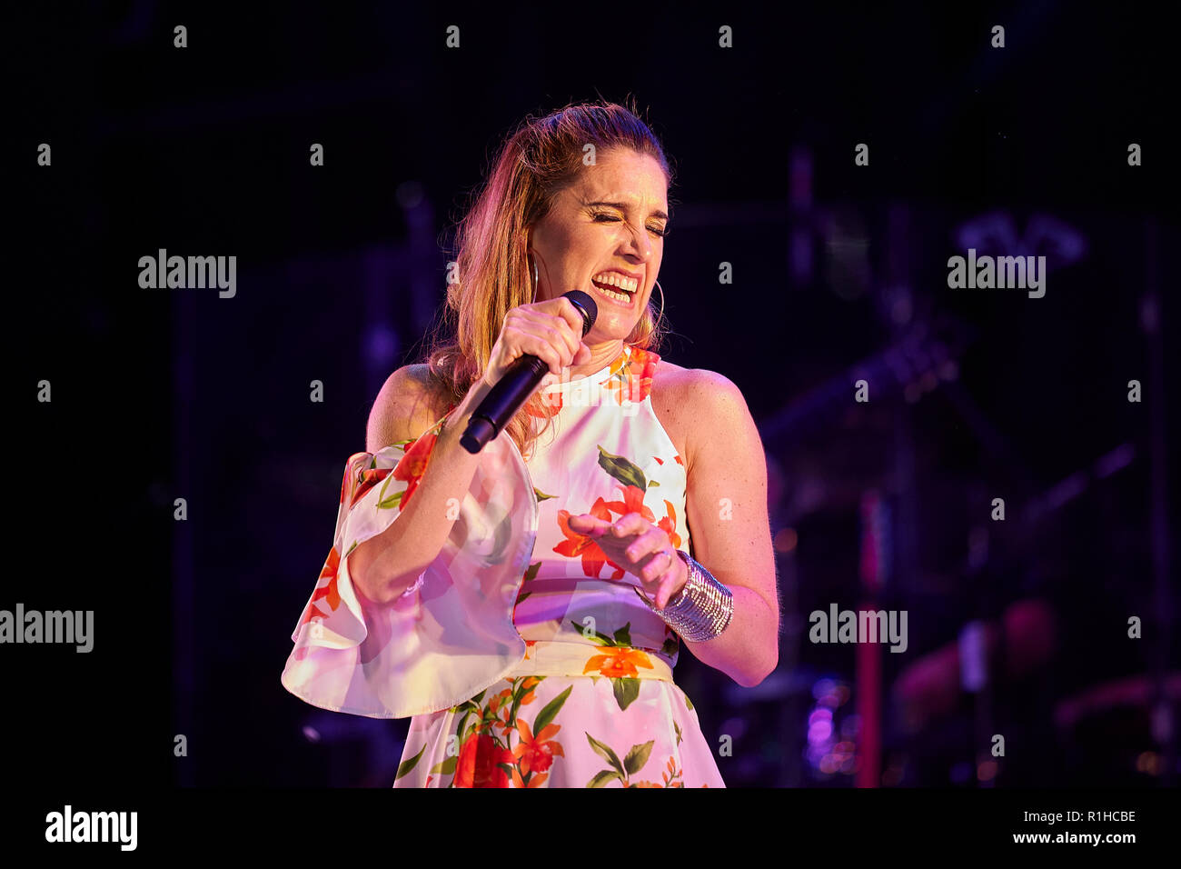 MENDOZA, ARGENTINE, November 11, 2018. Recital Soledad Pastorutti, the Tupungato department celebrated its 160th anniversary of its creation, Greek th Stock Photo