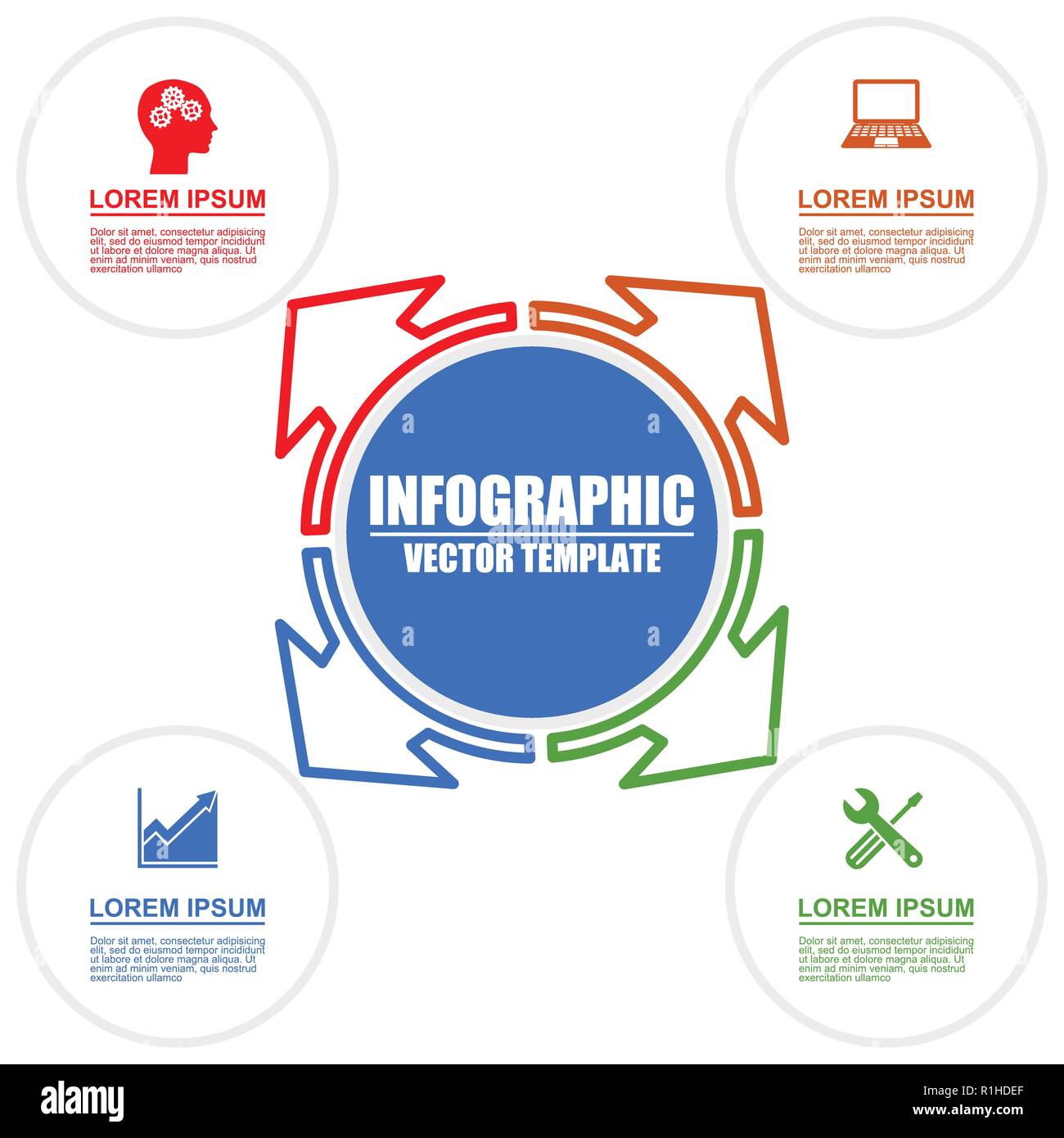 Infographic vector template education technology business service with 4 options Stock Vector