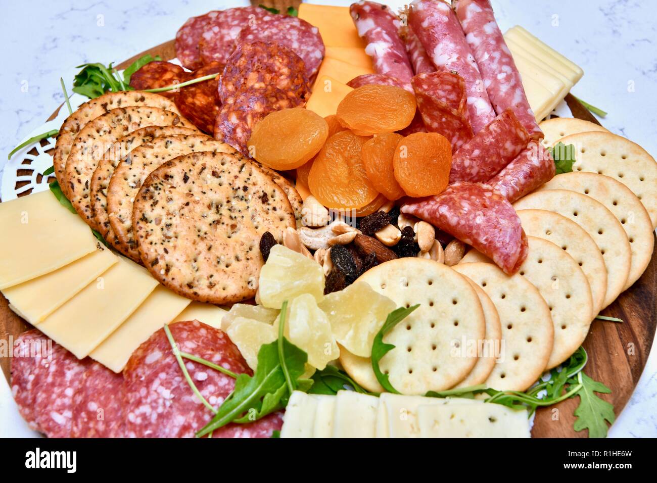 Meat and cheese platter Stock Photo Alamy