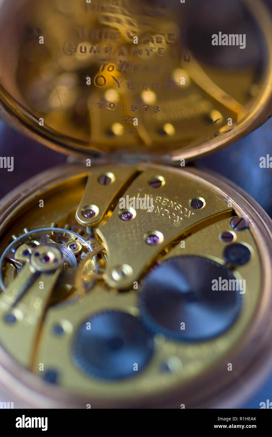 Close up of a JW Benson pocket watch Stock Photo Alamy