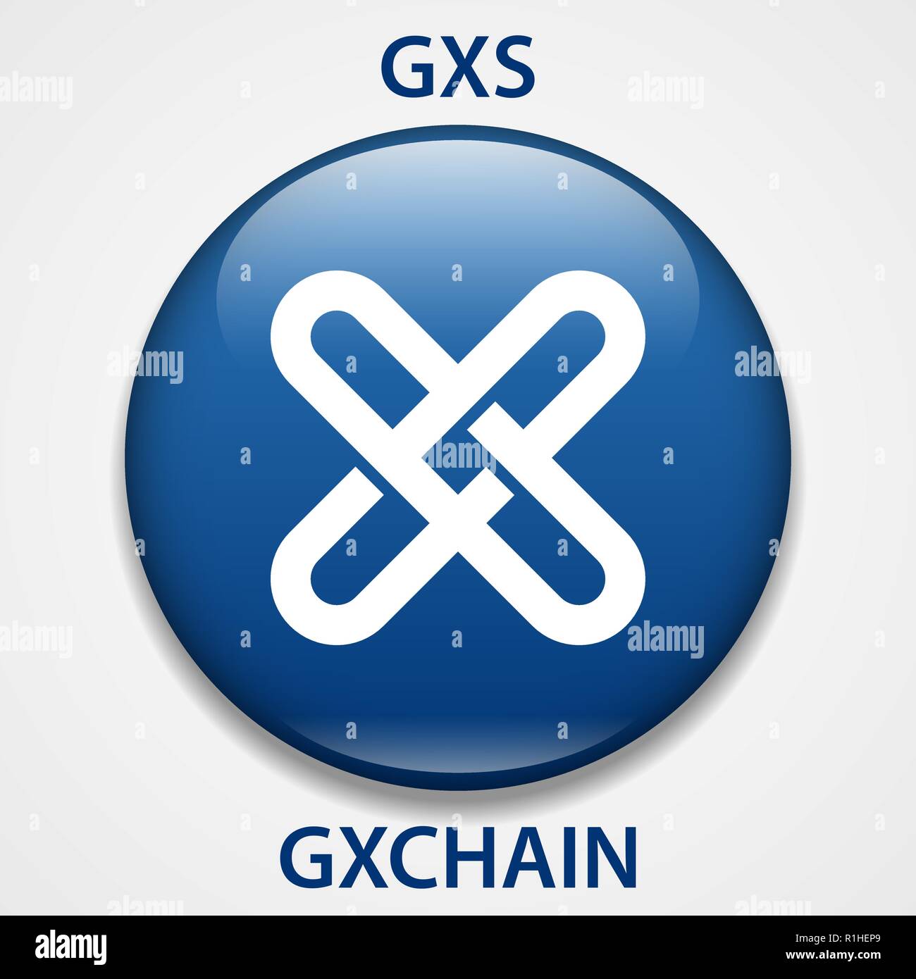 GXCHAIN Coin cryptocurrency blockchain icon. Virtual electronic ...