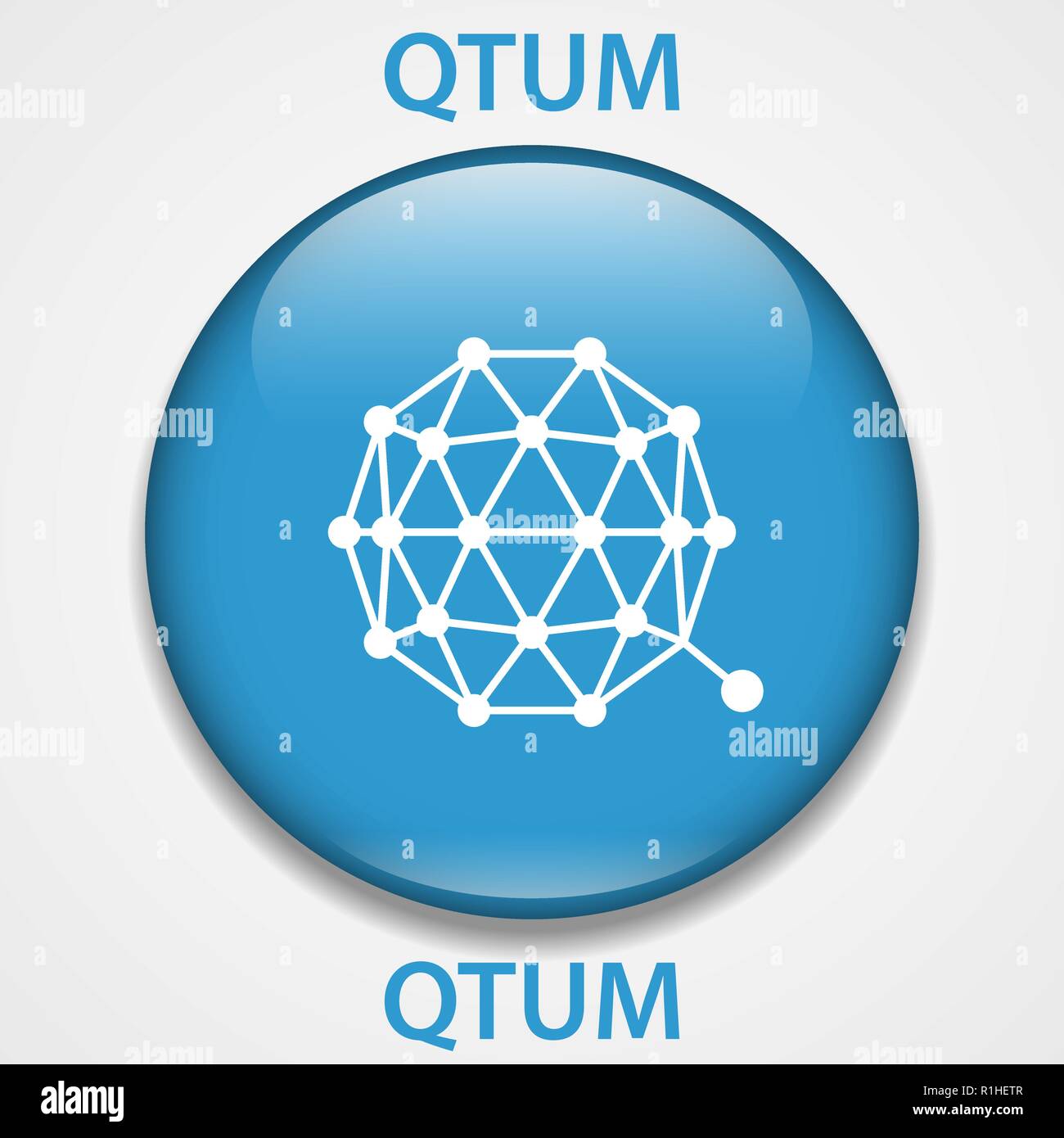 QTUM cryptocurrency blockchain icon. Virtual electronic, money