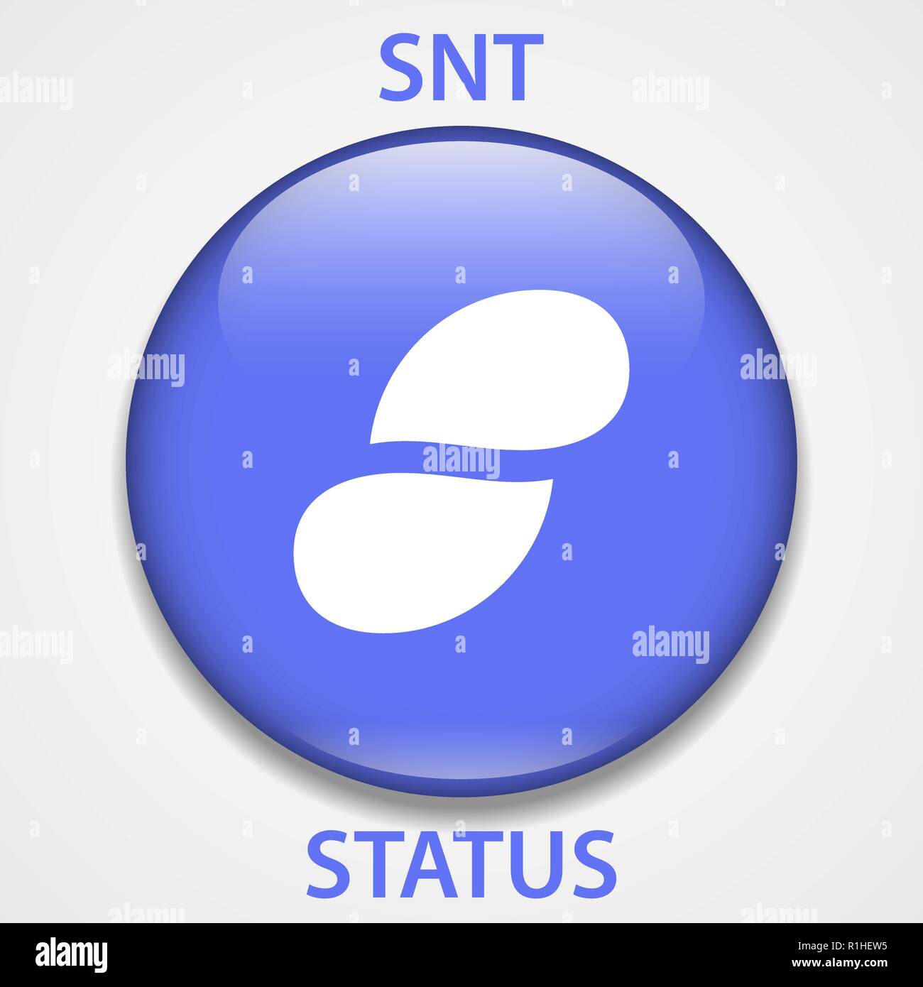 Status Coin cryptocurrency blockchain icon. Virtual electronic, internet money or cryptocoin symbol, logo Stock Vector