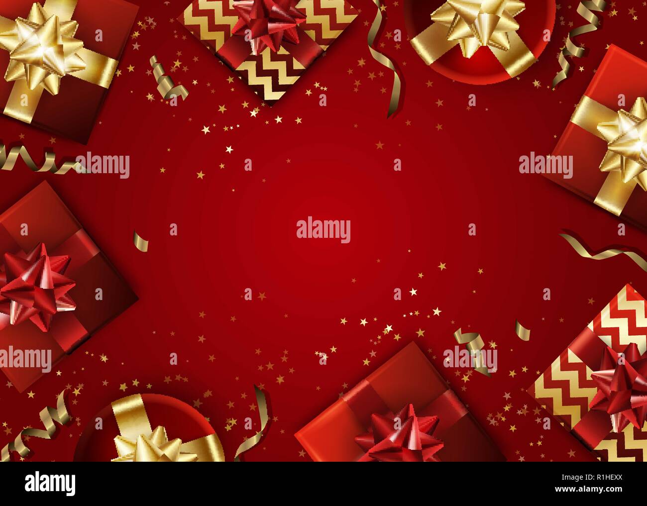 Christmas and New Year background with Gold glitter texture. Xmas card ...