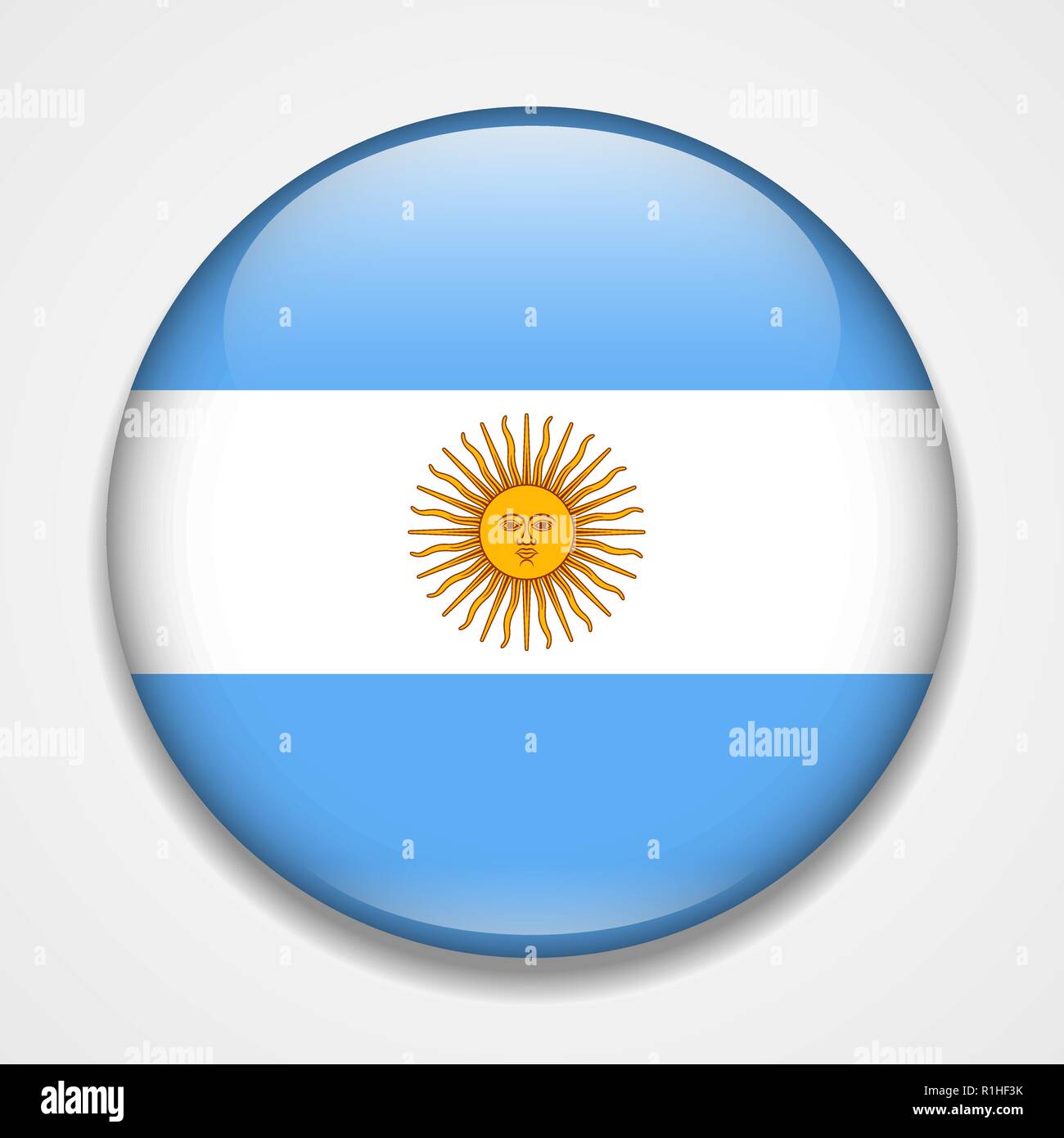 Download Flag of Argentina. Round glossy badge Stock Vector Art ...