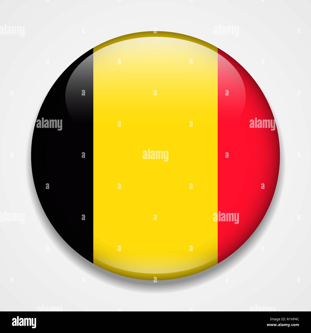 Flag of Belgium. Round glossy badge Stock Vector Image & Art - Alamy