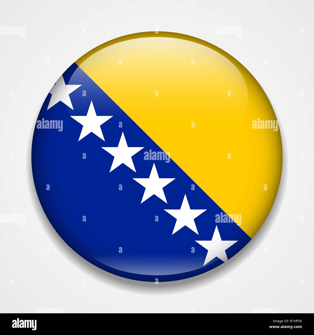 Flag of Bosnia and Herzegovina. Round glossy badge Stock Vector Image ...