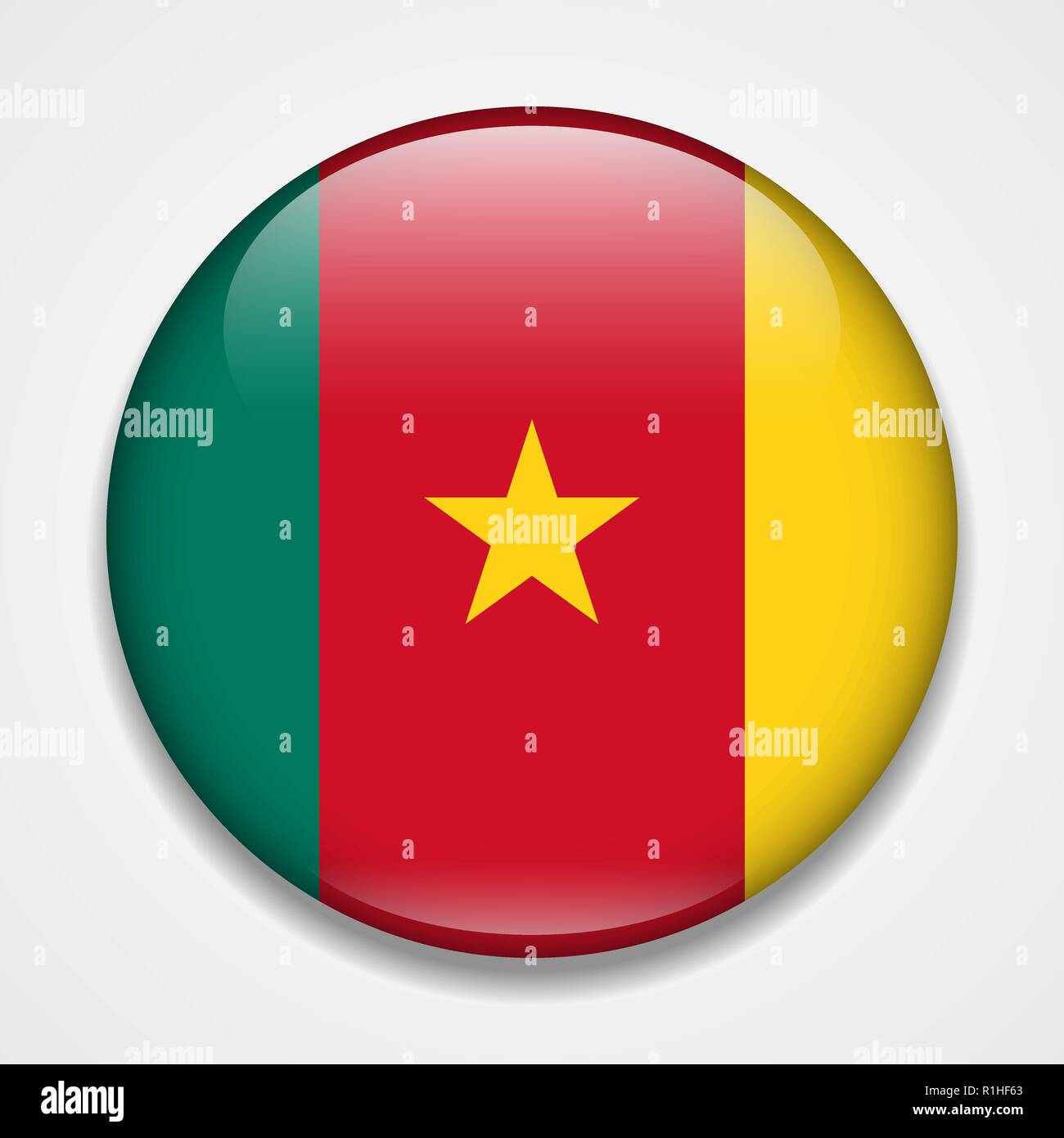 Flag of Cameroon. Round glossy badge Stock Vector Image & Art - Alamy