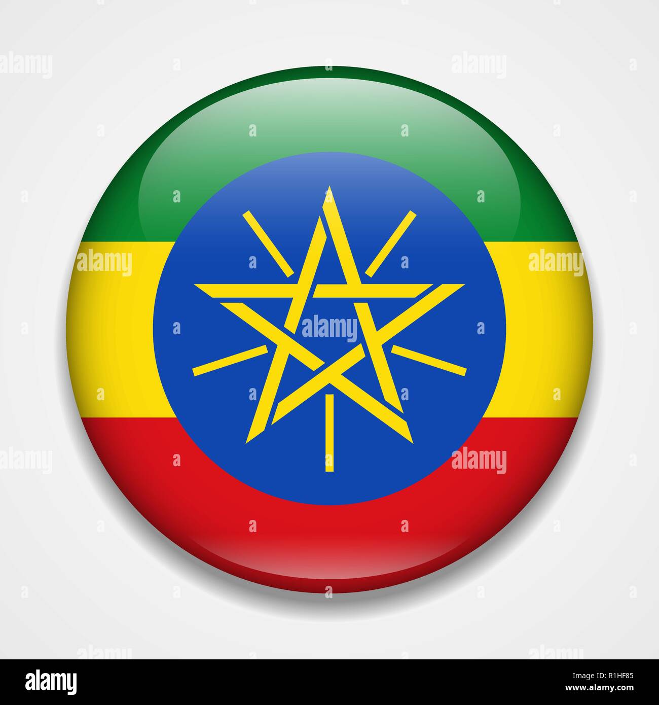 Flag of Ethiopia. Round glossy badge Stock Vector Image & Art - Alamy