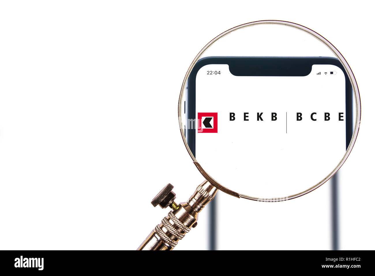 SOLOTHURN, SWITZERLAND - NOVEMBER 12, 2018: BEKB BCBE logo displayed on ...