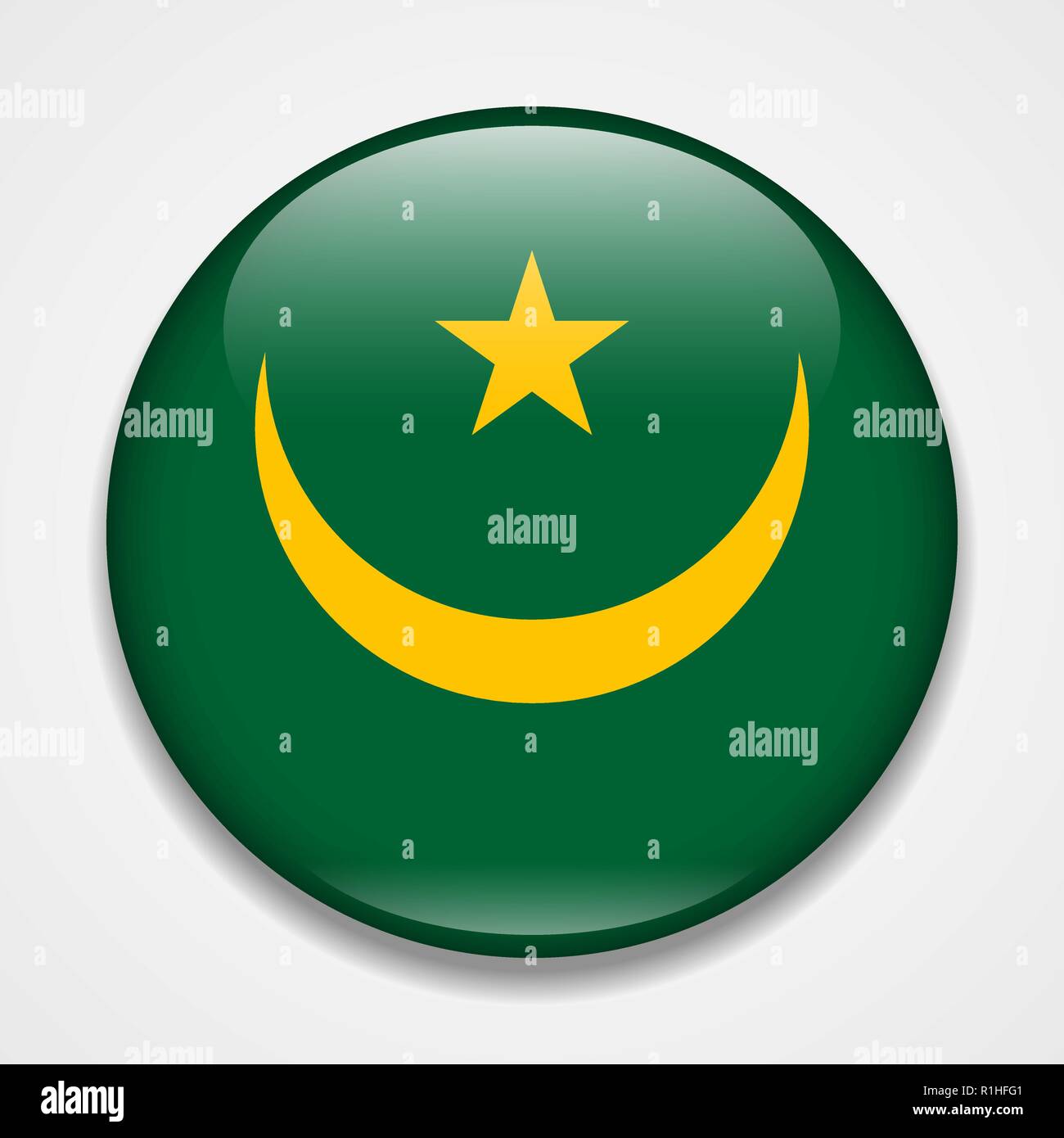 Flag mauritania round Stock Vector Images - Alamy