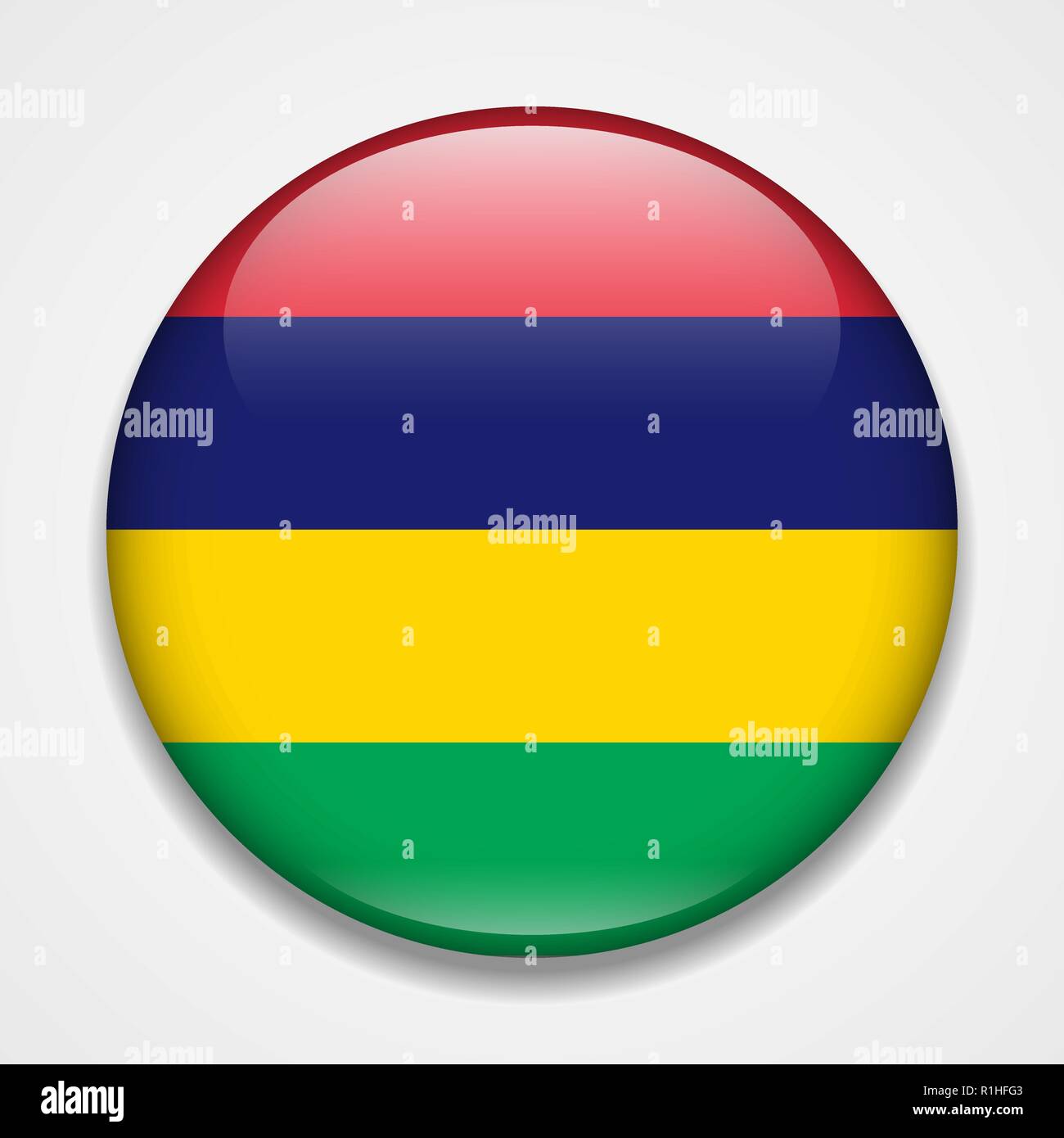 Flag of Mauritius. Round glossy badge Stock Vector Image & Art - Alamy