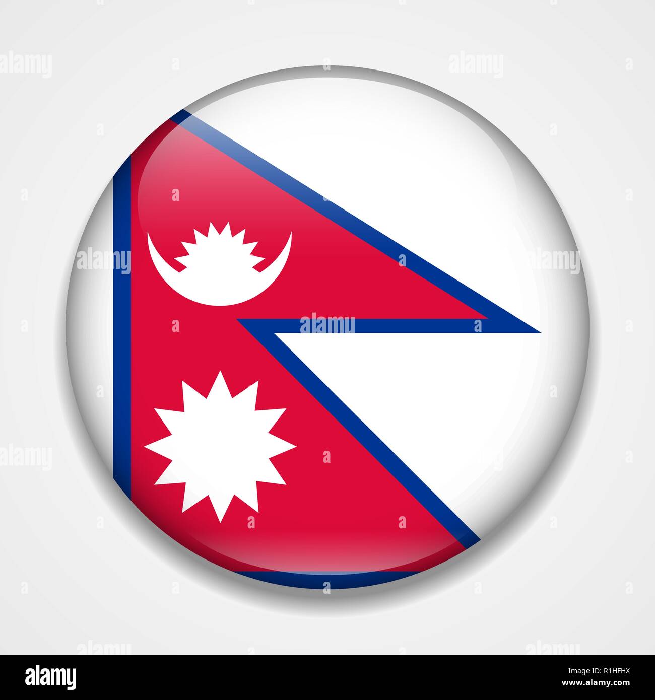 Flag of Nepal. Round glossy badge Stock Vector Image & Art Alamy