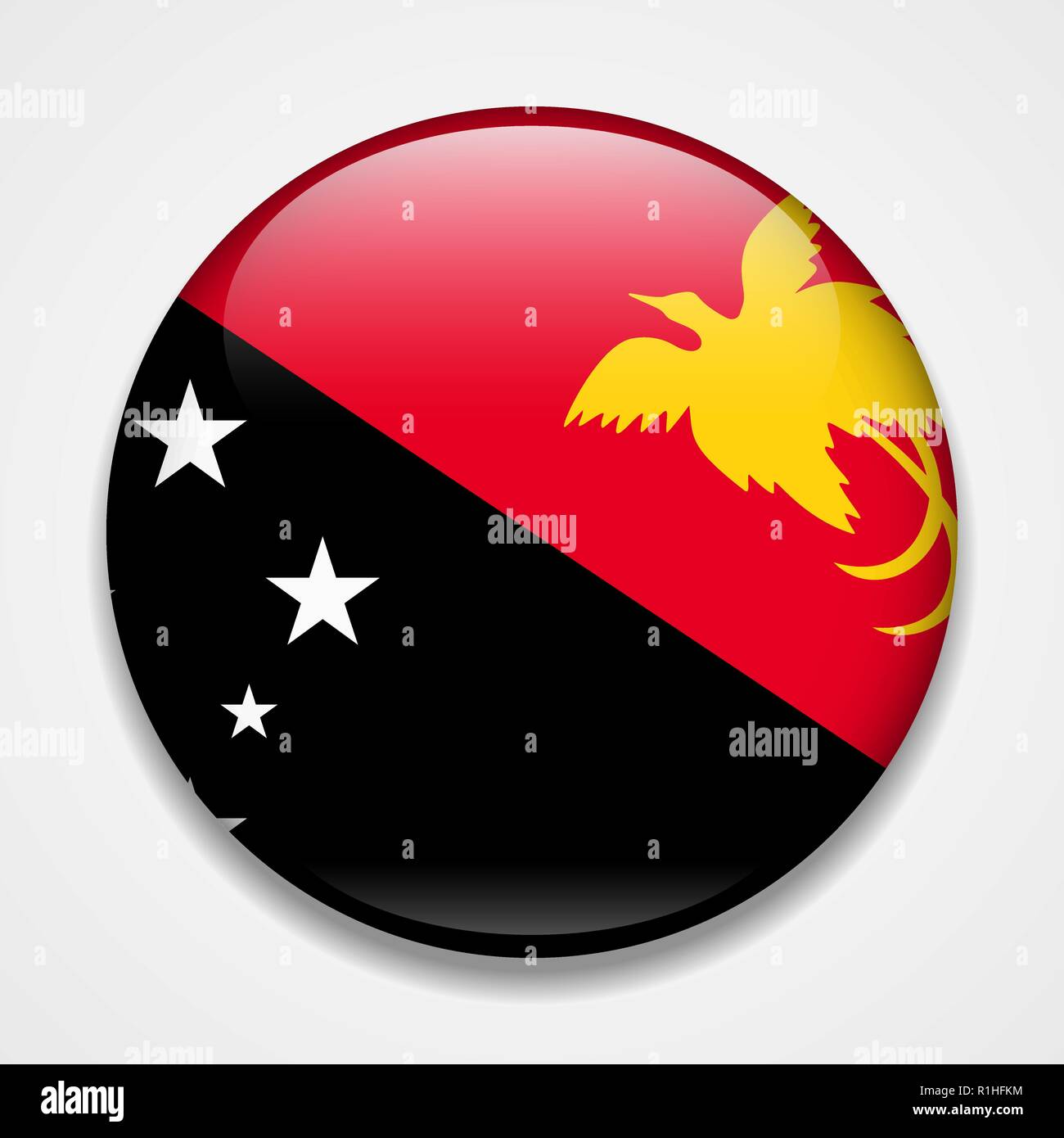 Flag of Papua New Guinea. Round glossy badge Stock Vector Image & Art ...