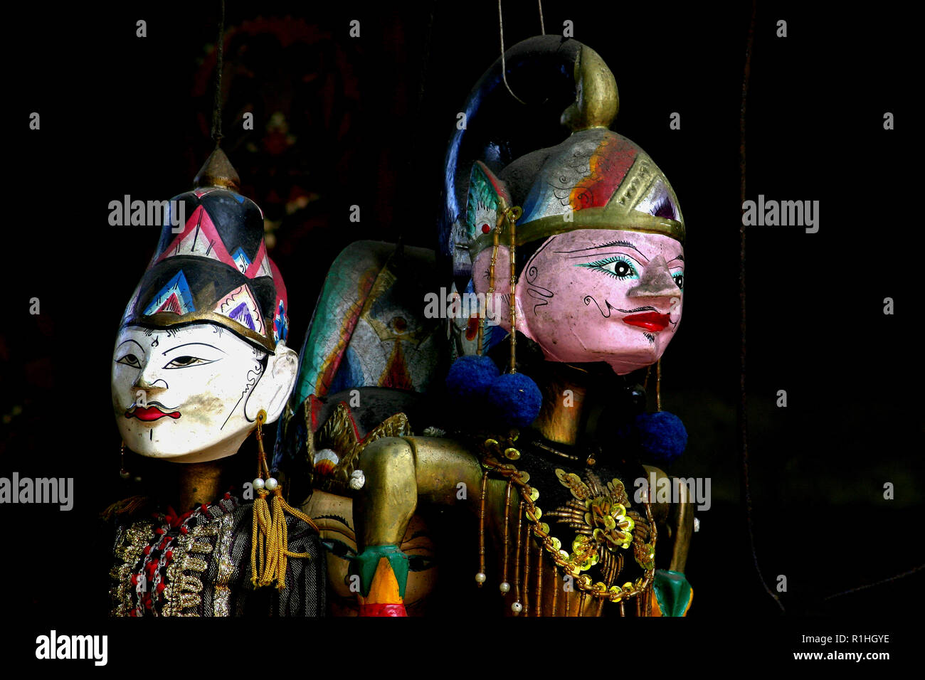 Wayang, wooden puppets in Bali island, Indonesia Stock Photo - Alamy