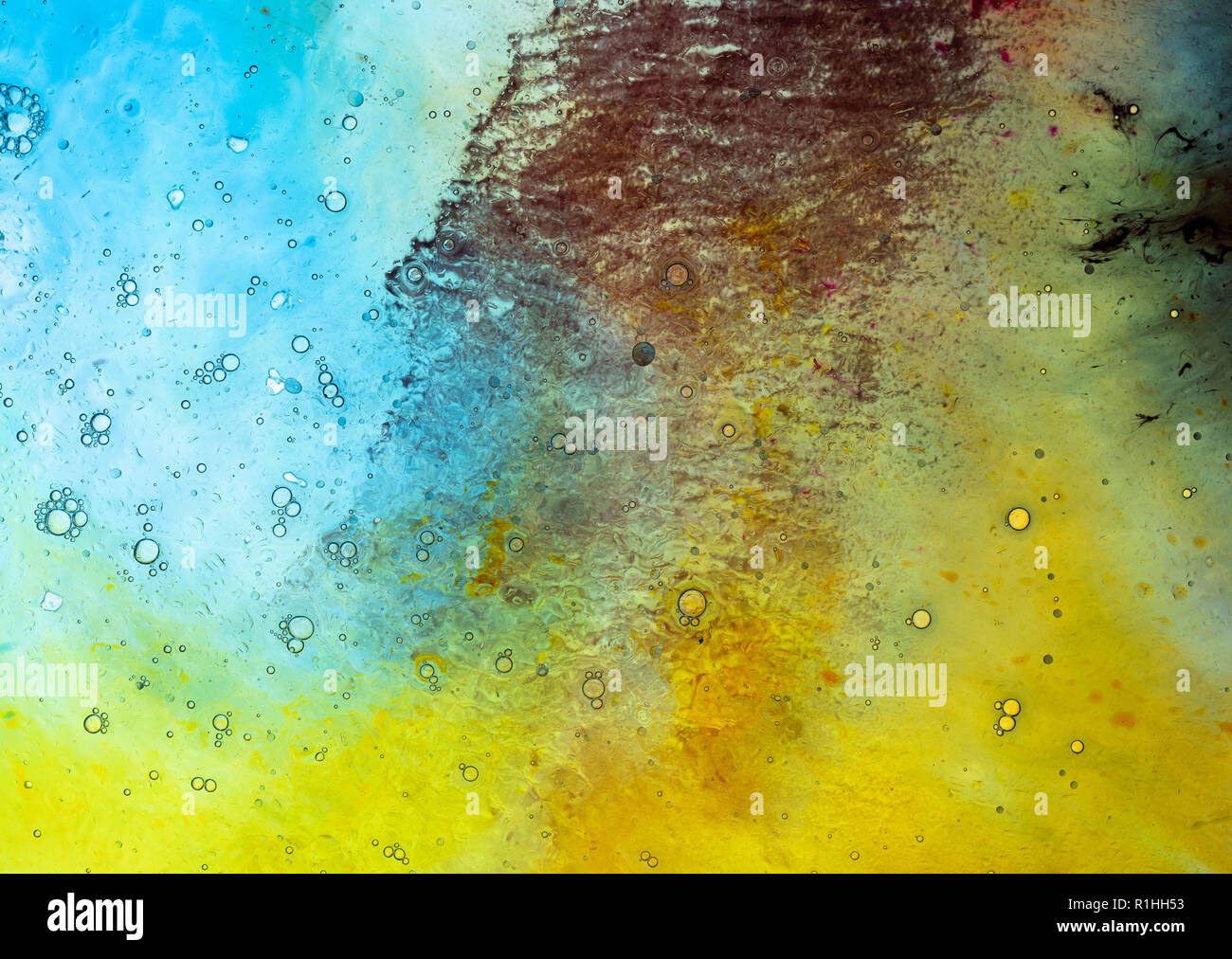 Water and paint textures aerial view, abstract background Stock Photo ...