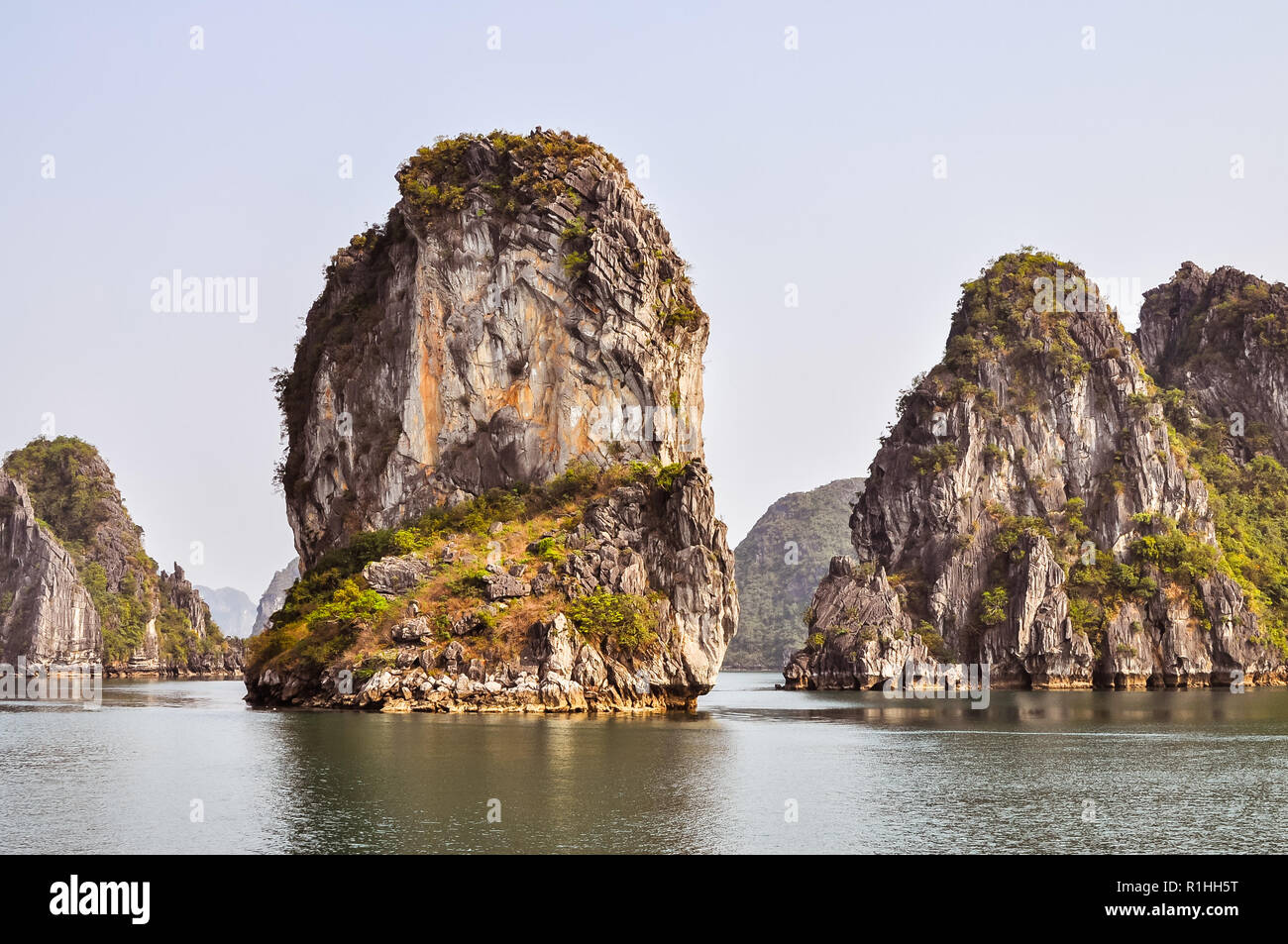 Limestone Rock Outcrop - Halong Bay, Vietnam Stock Photo