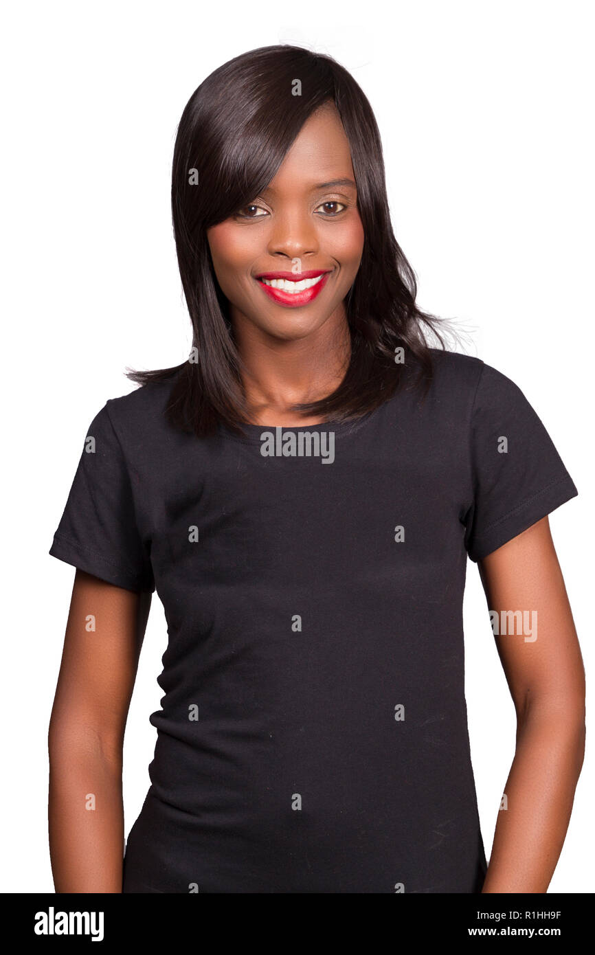 Woman wearing plain white t shirt hires stock photography and images