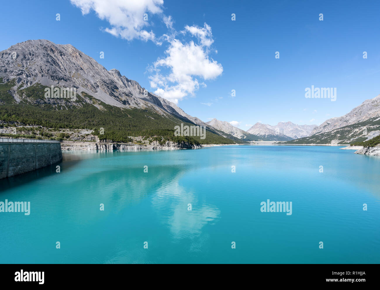 At Lago di Cancano dam near Bormio, Italy, Europe, EU Stock Photo