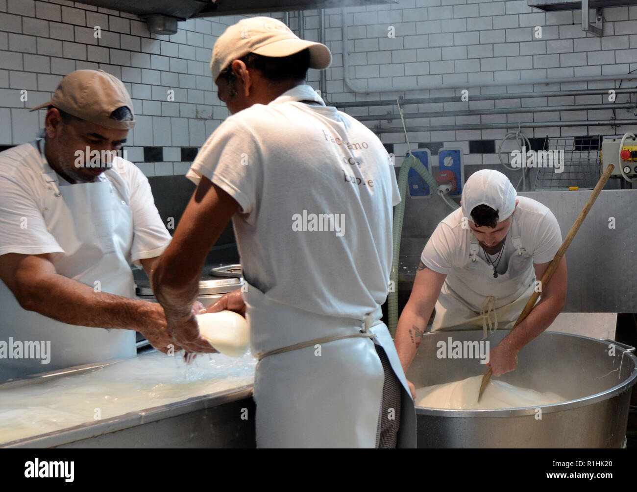 Preparing quality Mozzarella cheese Stock Photo Alamy