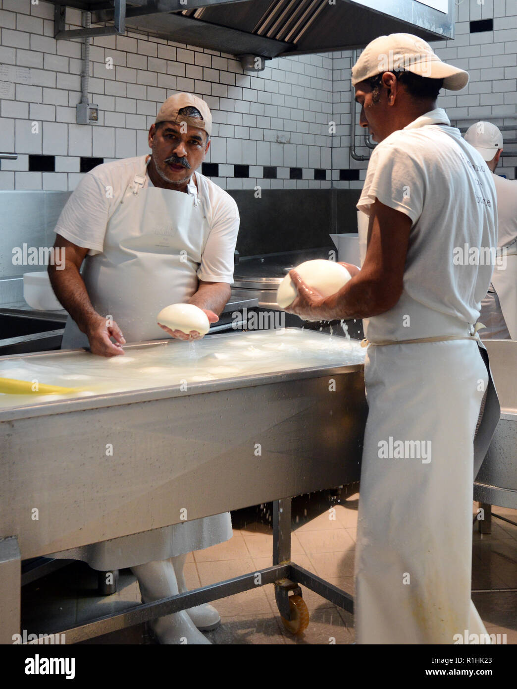 Preparing quality Mozzarella cheese Stock Photo Alamy