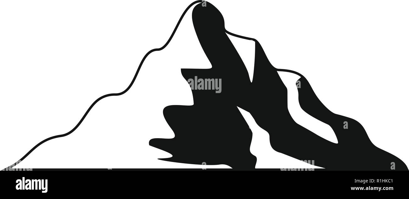 Snow mountain icon. Simple illustration of snow mountain vector icon ...