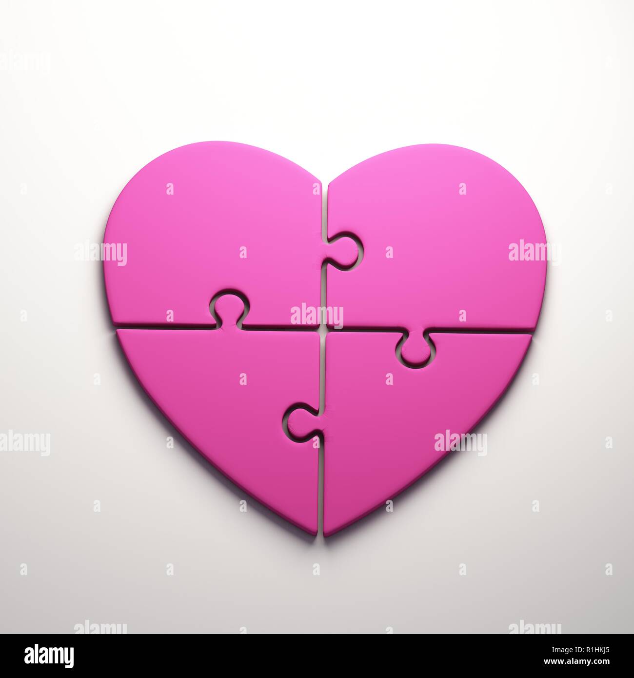 3D Heart puzzle shape render Stock Photo - Alamy