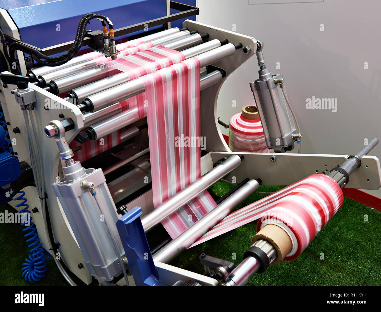 Machine for the production of plastic bags Stock Photo - Alamy