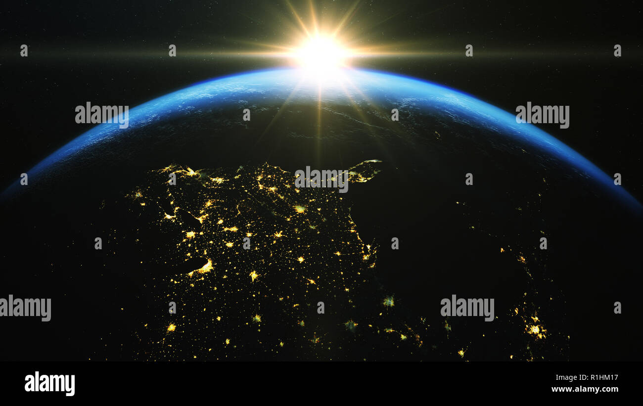 Sunrise from space hi-res stock photography and images - Alamy