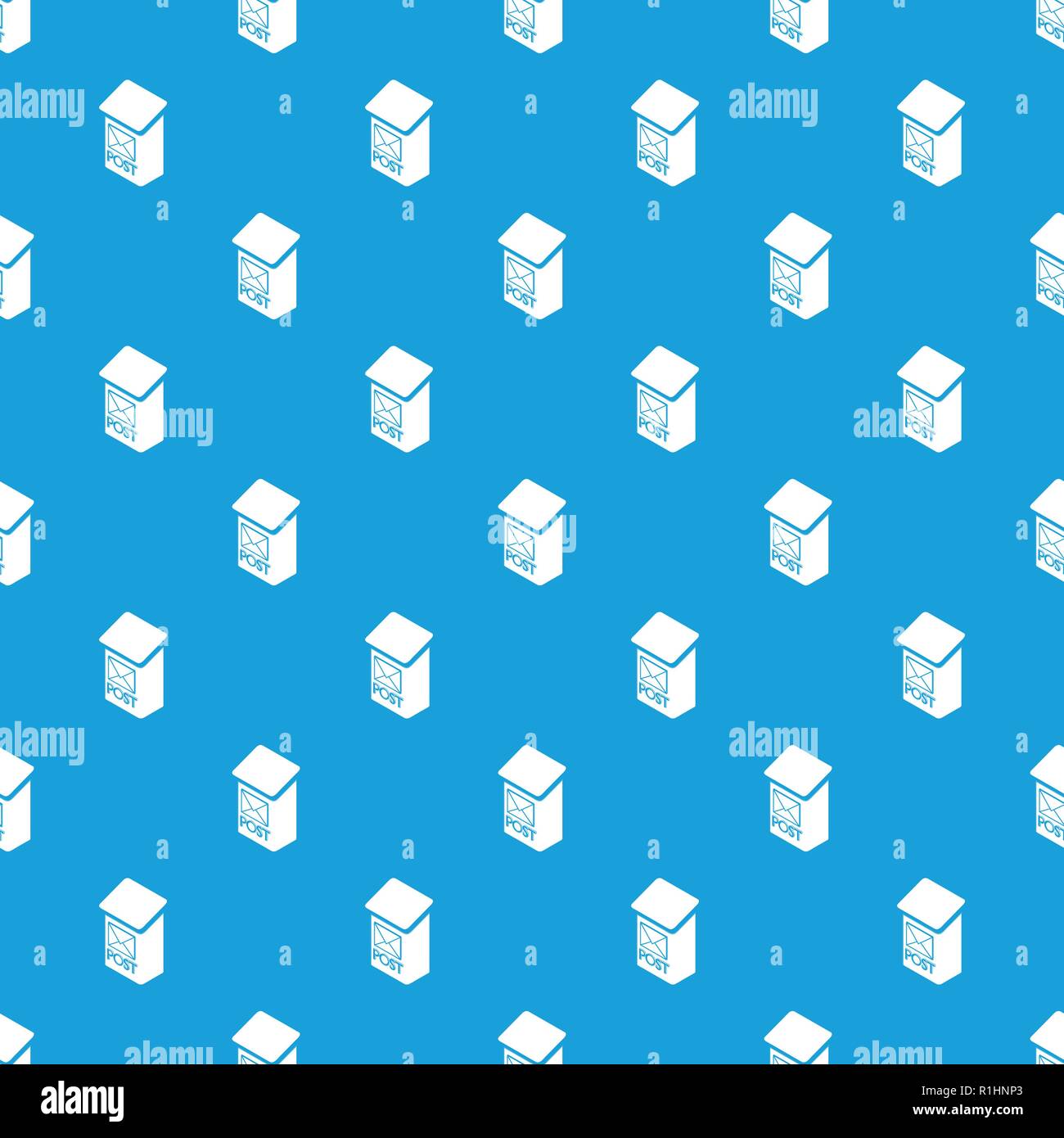 Apartment post box pattern vector seamless blue Stock Vector Image