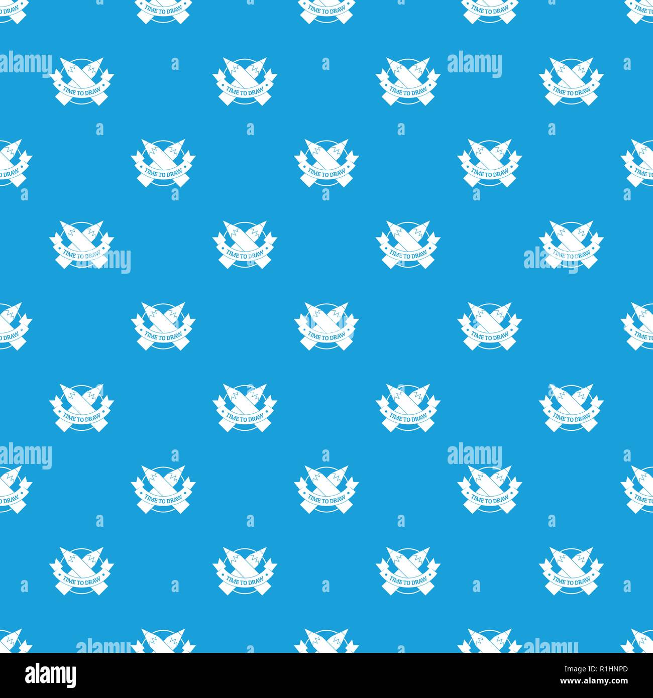 Pencil pattern vector seamless blue Stock Vector
